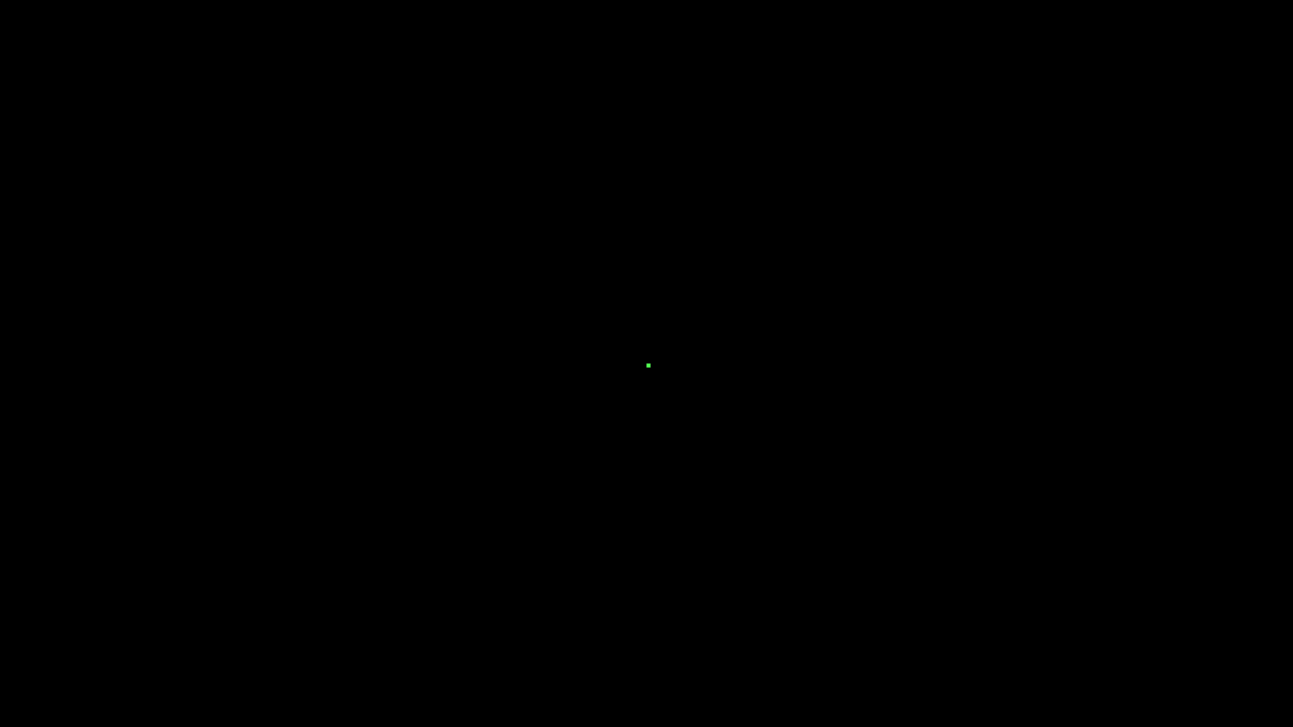 Ein einzelner grüner Pixel liegt in der Mitte einer schwarzen Fläche.